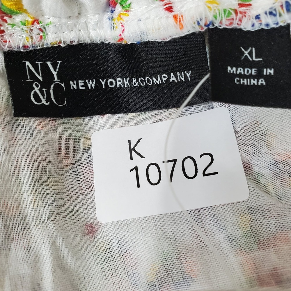 New York & Company Women Dress XL White Embroidered Eyelet Off The Shoulder NWT - Picture 8 of 10